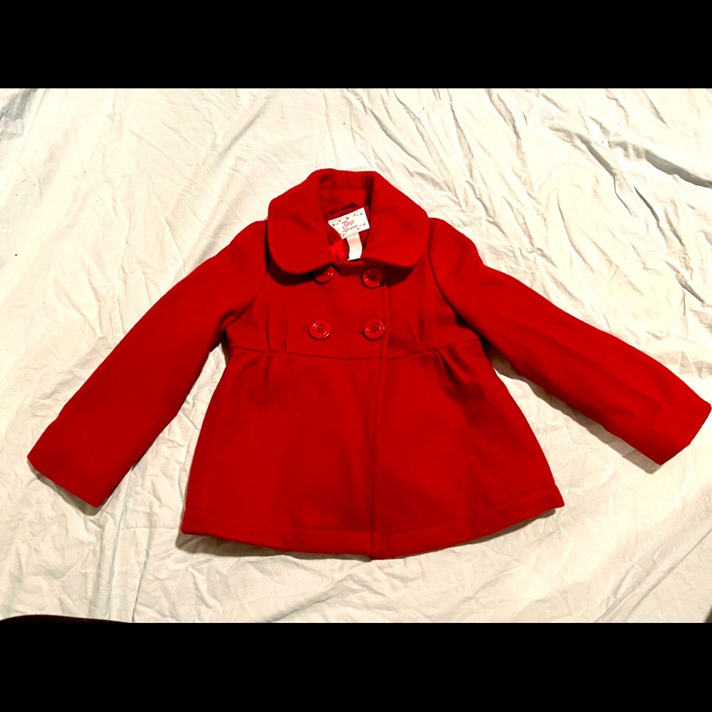 Gap Kids Red Wool Pea Coat. Size XS (3-5)